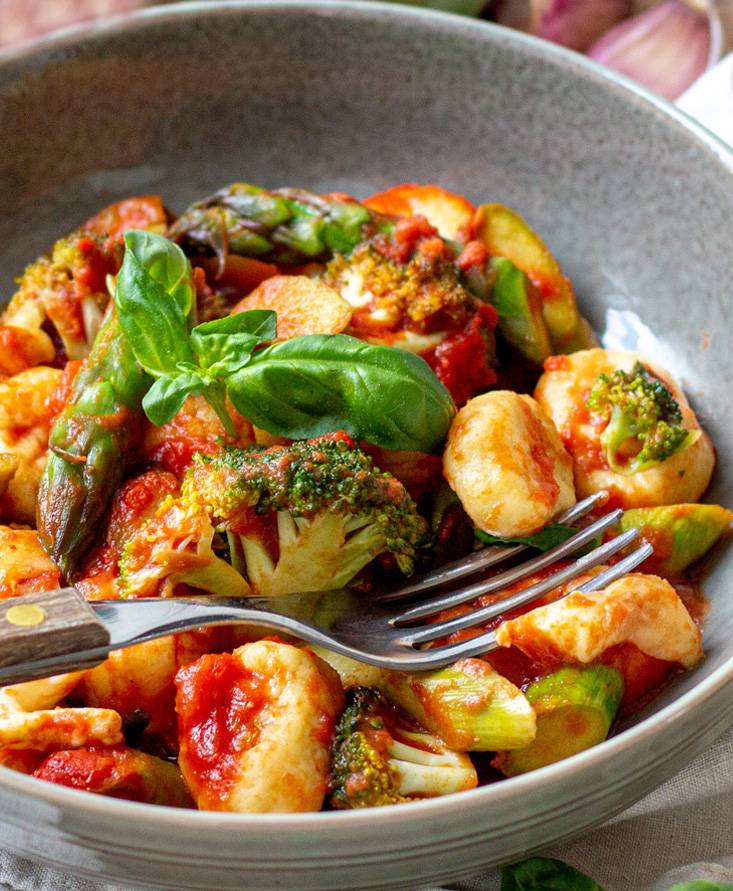 Gnocchi Auflauf mit Spargel und Brokkoli