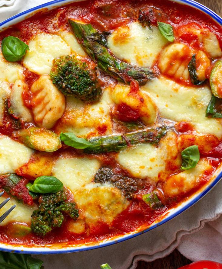 Gnocchi Auflauf mit Spargel und Brokkoli