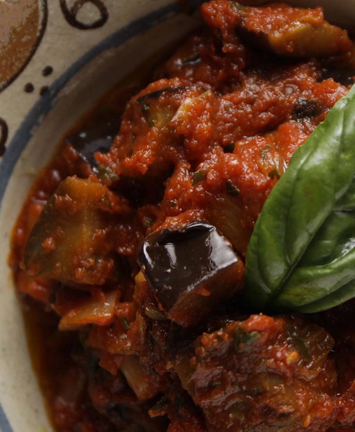 Frittierte Auberginen mit Tomate | Pomito Germany