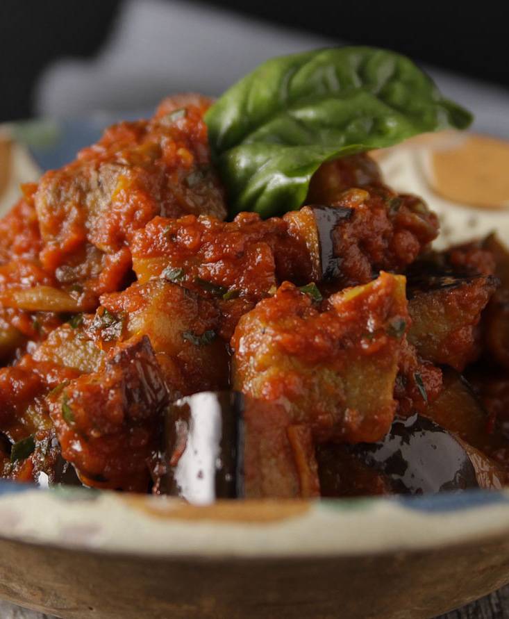 Frittierte Auberginen mit Tomate | Pomito Germany